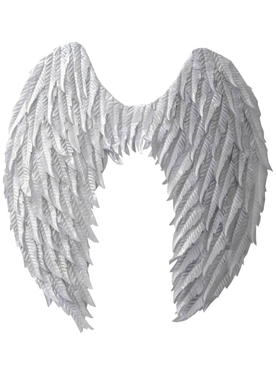 Large Metallic Silver Angel Wings Costume Accessory