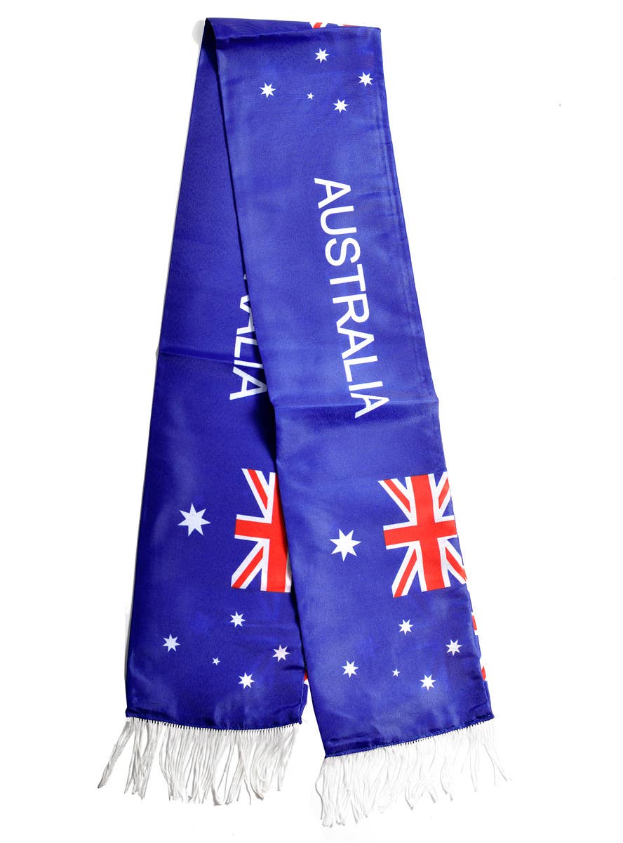 Aussie Flags on Fringed Australia Day Scarf Australia Day Merchandise - Main Image