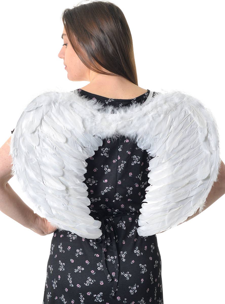 Mid Size White Feather Angel Wings