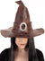 Brown Leather Look Deluxe Witch Halloween Hat - Main Image