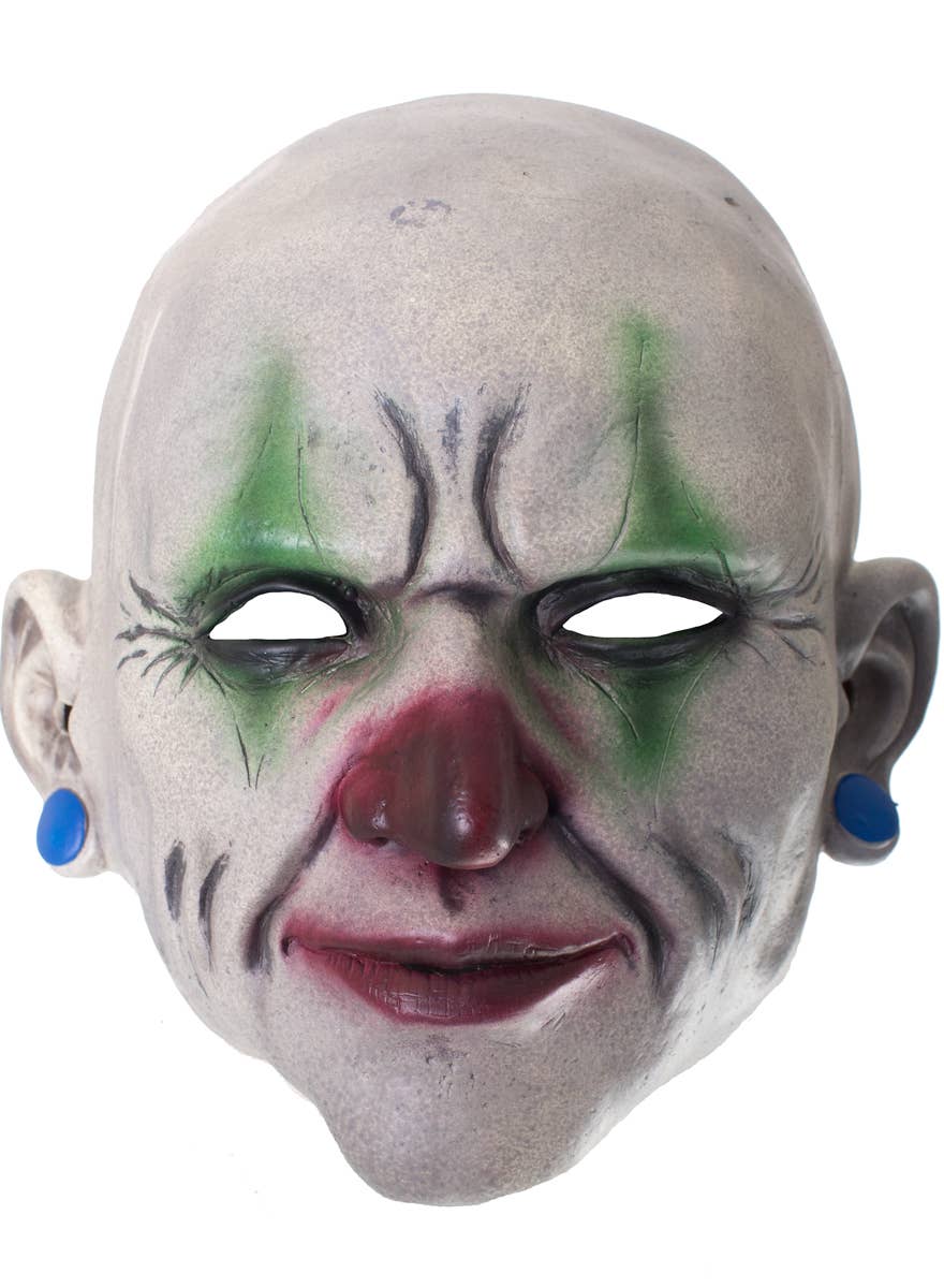 Realistic Red and Green Clown Face Latex Mask