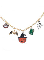 Gold Necklace with Halloween Charms