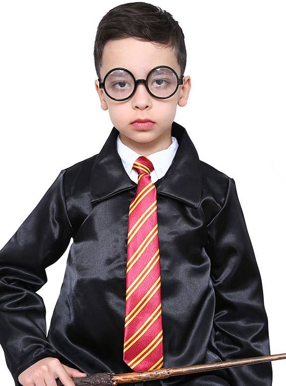 Red and Gold Striped Gryffindor Style Costume Tie - Alternate Image