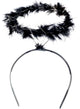 Black and Sliver Tinsel Angel Halo Costume Headband