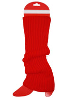 Adults Knitted Red Leg Warmers Costume Accessory
