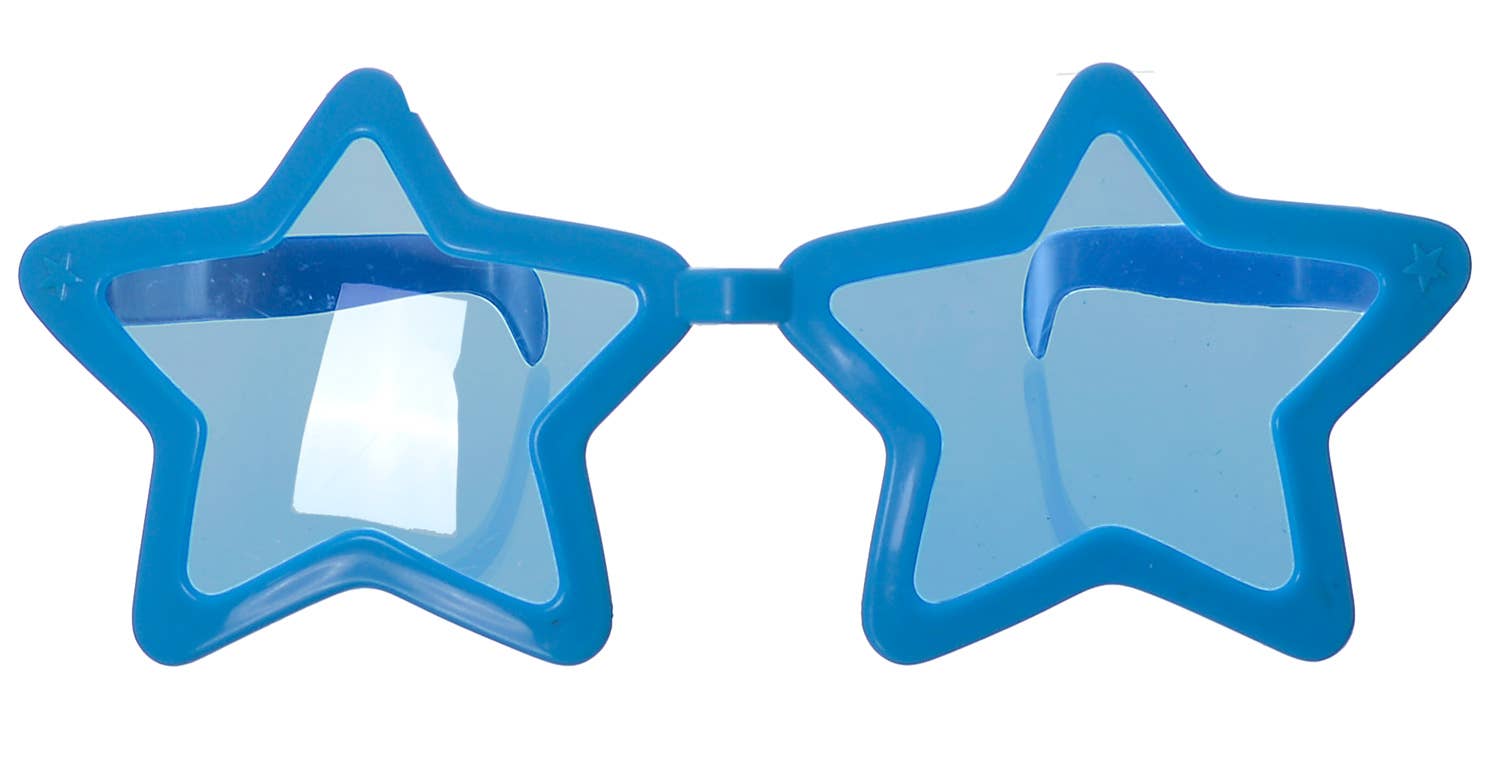 Novelty Jumbo Blue Star Sunglasses Costume Accessory - close image