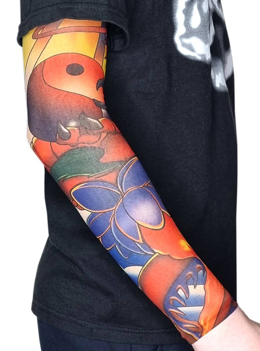 Image of Traditional Chinese Print Tattoo Sleeve Costume Accessory - Main Image