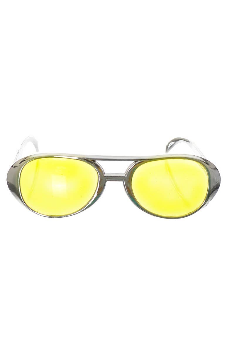 Novelty Silver Framed Aviator Glasses - main image