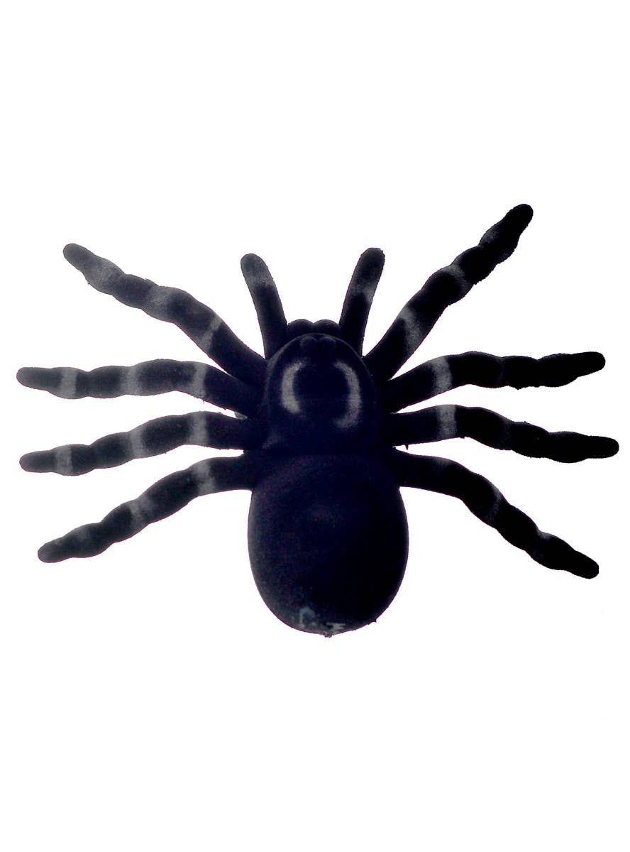 Image of Large Black Flocked Spider Halloween Decoration