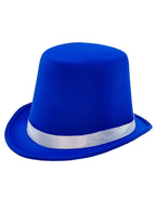 Bright Blue Adults Tall Top Hat Costume Hat