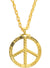Gold Hippie Peace Sign Costume Necklace Main image