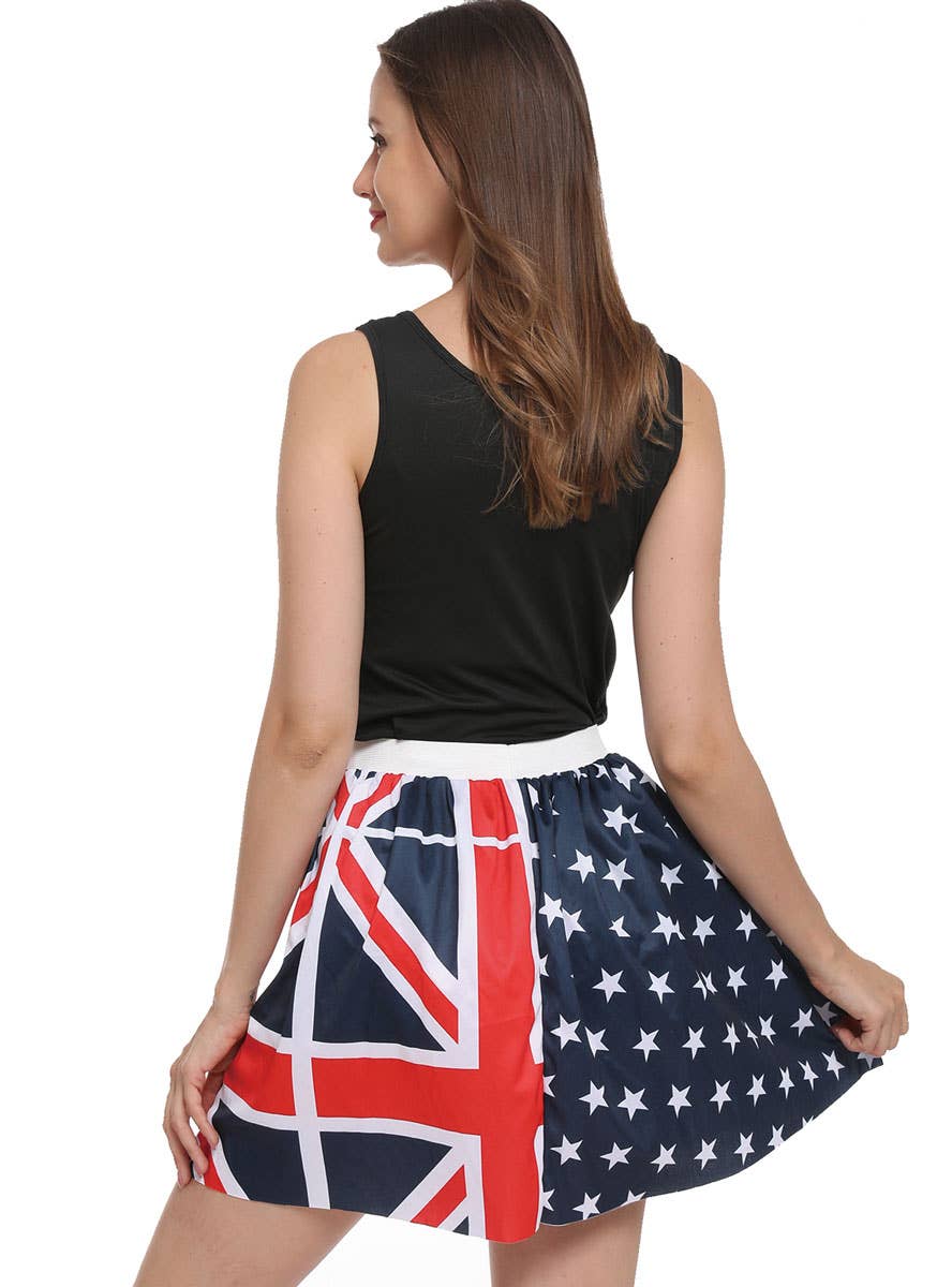 Womens Aussie Flag Costume Skirt - Back Image