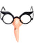 Black Frame Witch Costume Glasses with attached Warty Nose
