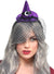 Purple Mini Witch Hat Headband with Polka Dot Veil - Main Image