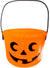 Orange Pumpkin Face Halloween Candy Pail