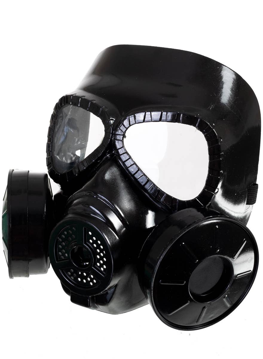 Black Plastic Gas Mask Costume Accessory