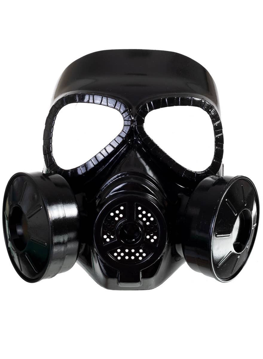 Hard Black Plastic Gas Mask Costume Accessory