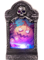 Light Up Mini Pumpkin Tombstone Halloween Decoration