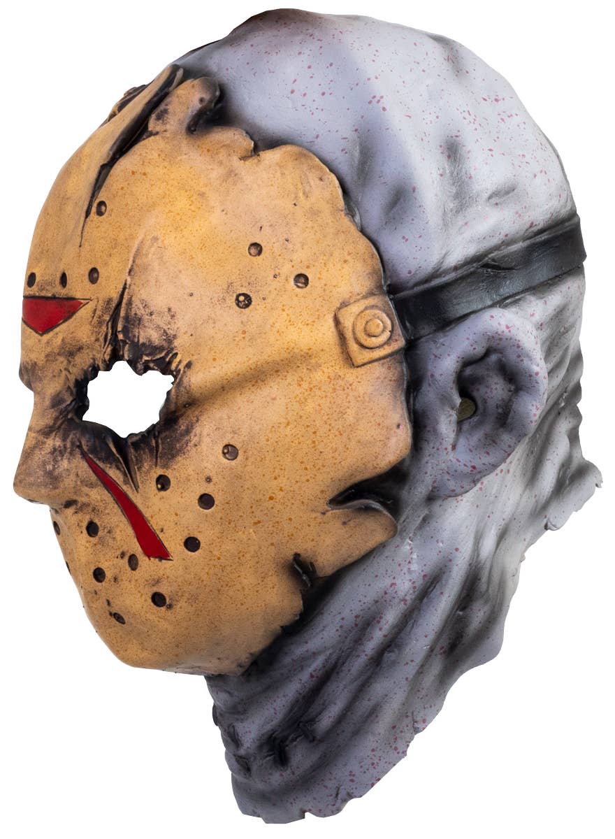 Full Head Jason Voorhees Head and Hockey Mask - Side Image