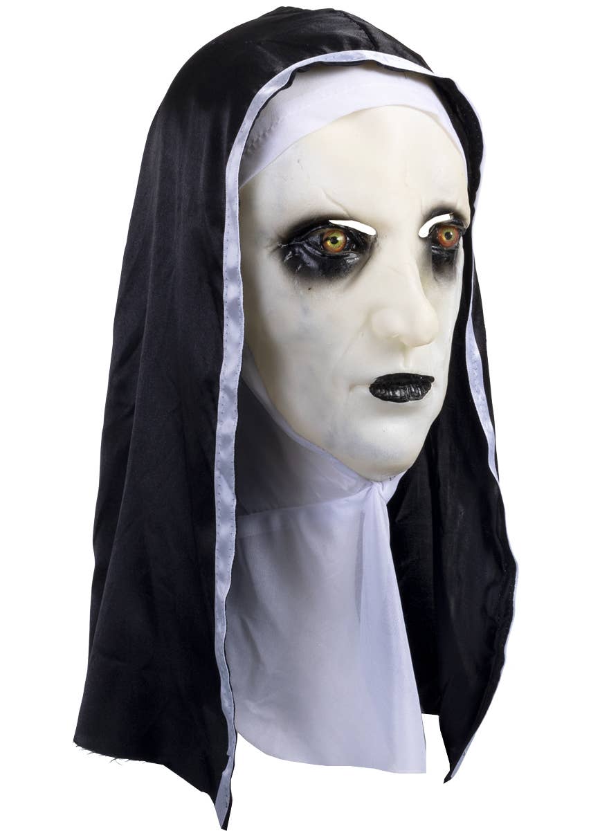 Full Head Conjuring Nun Latex Costume Mask - Side Image