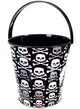 Black and White Metal Trick or Treat Bucket Halloween Accessory