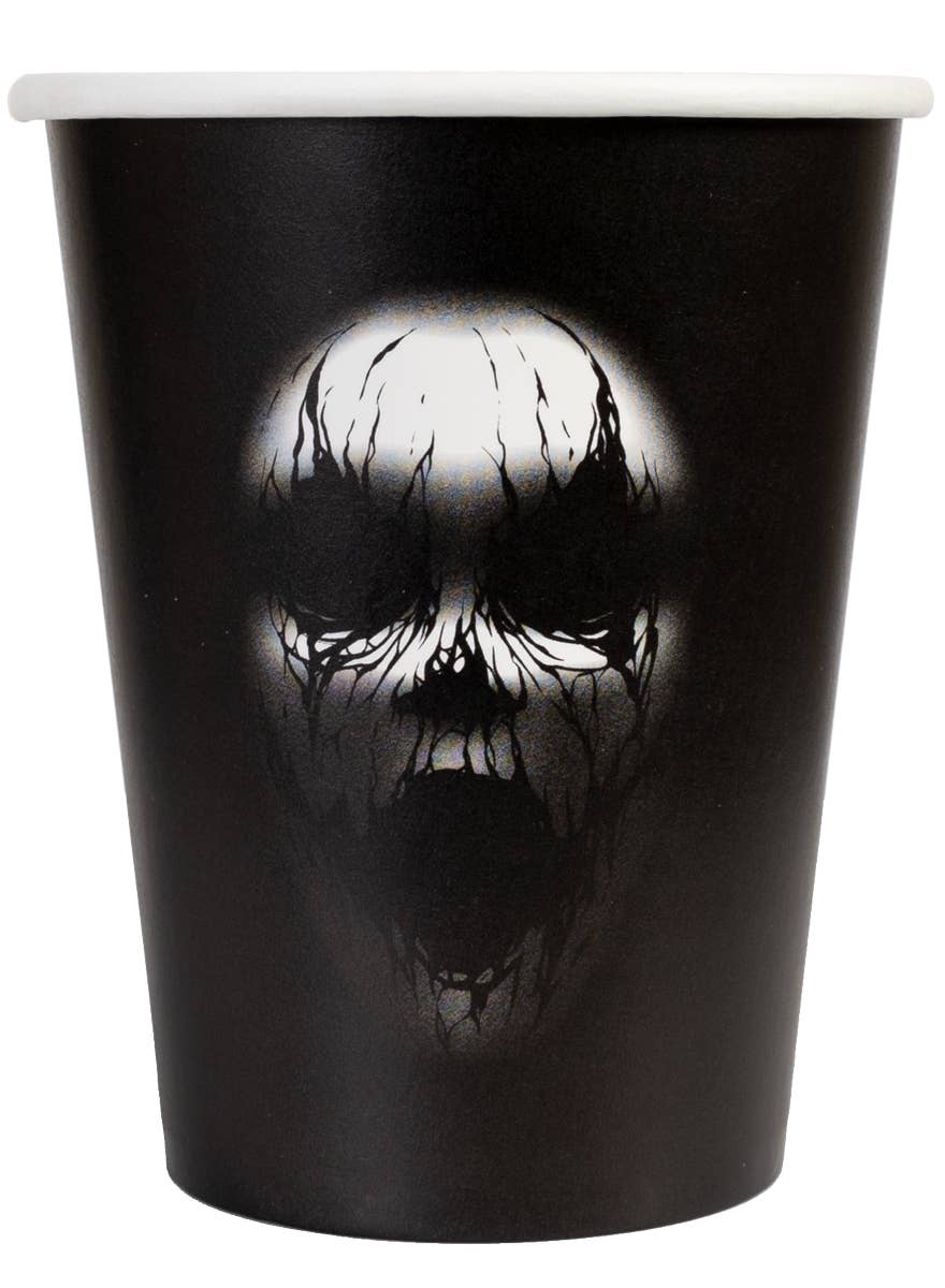 Black and White Spooky Face Halloween Paper Cups