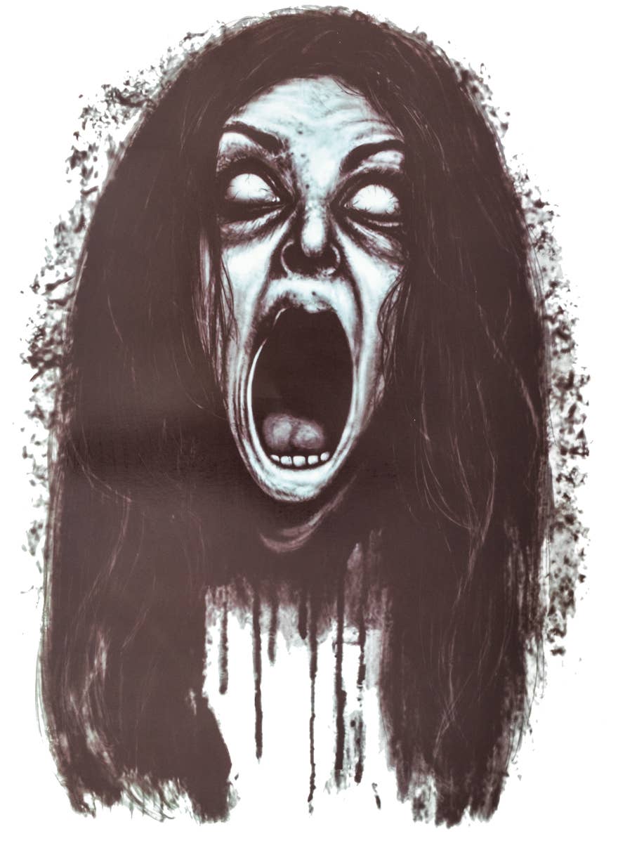 Screaming Woman Window Cling Halloween Decoration