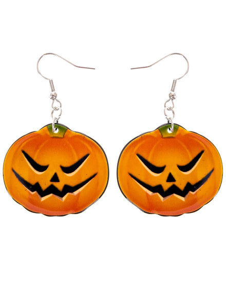 Orange Pumpkin Halloween Costume Earrings