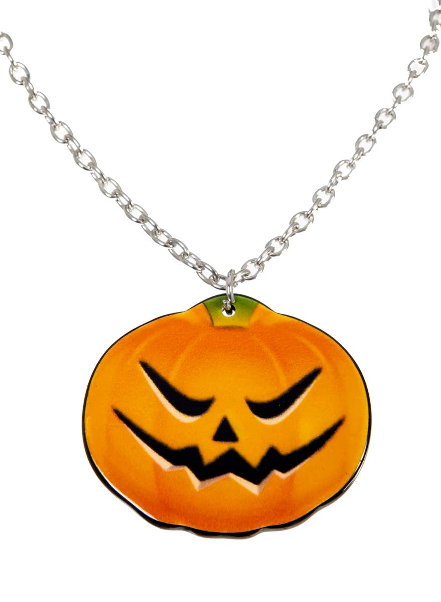 Orange Pumpkin Halloween Costume Necklace