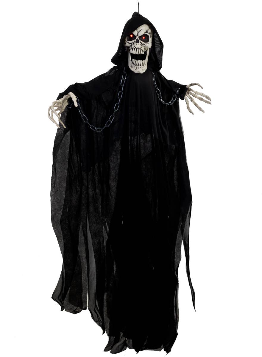 Animated Hanging Chained Grim Reaper Halloween Decoration
