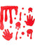 Spooky Red Gel Hand Prints and Blood Splatter Window Clings