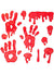 Creepy Red Gel Hand Prints and Blood Splatter Window Clings