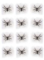 12 Black Mini Spiders with Mini Webs - Main Image