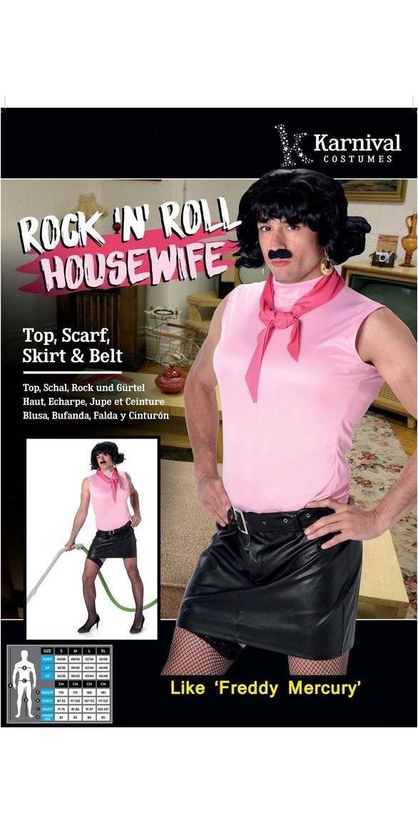 Freddy Mercury Housewife Drag Mens Funny Fancy Dress Costume - Packet Image