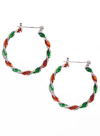 Red and Green Twist Earrings Christmas Costume Accessory