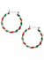 Red and Green Twist Earrings Christmas Costume Accessory