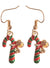 Red and Green Candy Cane Earrings Christmas Costume Accessory