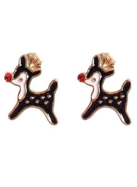 Rudolph the Red Nosed Reindeer Earrings Christmas Costume Accessory