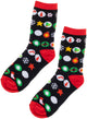 Red and Black Christmas Socks with Baubles