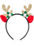 Gold Glitter Reindeer Antlers and Red Ears Christmas Heaband