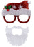 Image of Funny Red Glitter Santa Glasses with Attached Beard