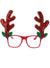 Image of Sparkly Red Glitter Reindeer Antlers on Red Glasses