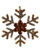 Image of Amber Jewelled Golden Snowflake Christmas Brooch