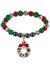 Image of Christmas Wreath Red and Green Beaded Christmas Bracelet