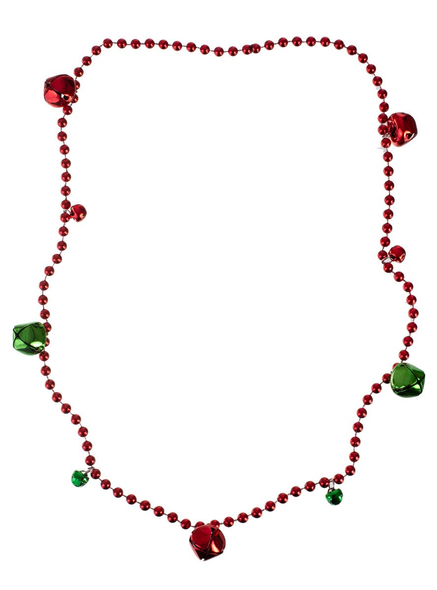 Image of Jingle Bells Red Beaded Christmas Necklace