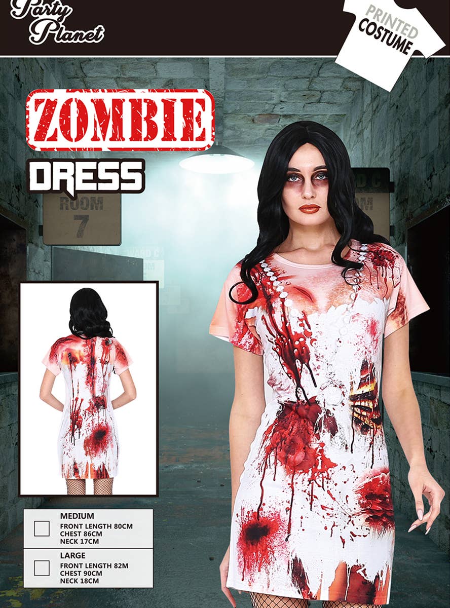 Zombie Women's Blood Splattered Halloween Costume - Packaging Image