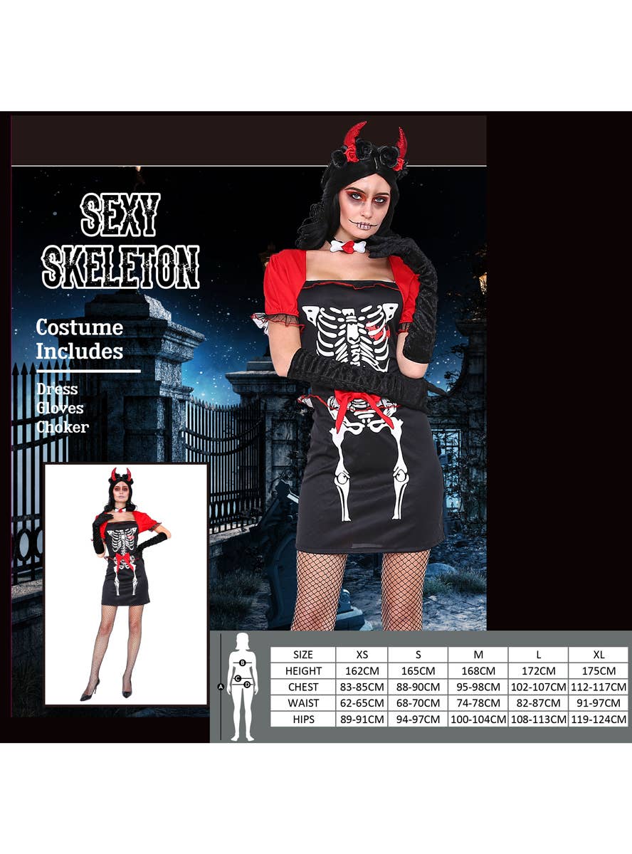Devilish Skeleton Women's Sexy Halloween Costume - Packaging Image
