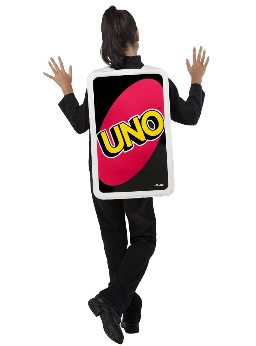 Image of Reversible Uno Draw Four Card Girls Officially Licensed Costume - Back Image