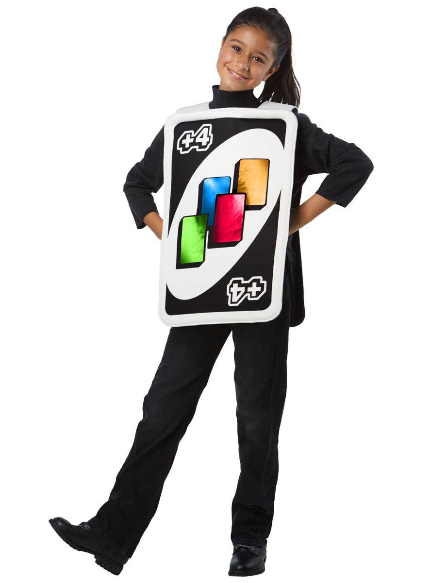 Image of Reversible Uno Draw Four Card Girls Officially Licensed Costume - Front Image