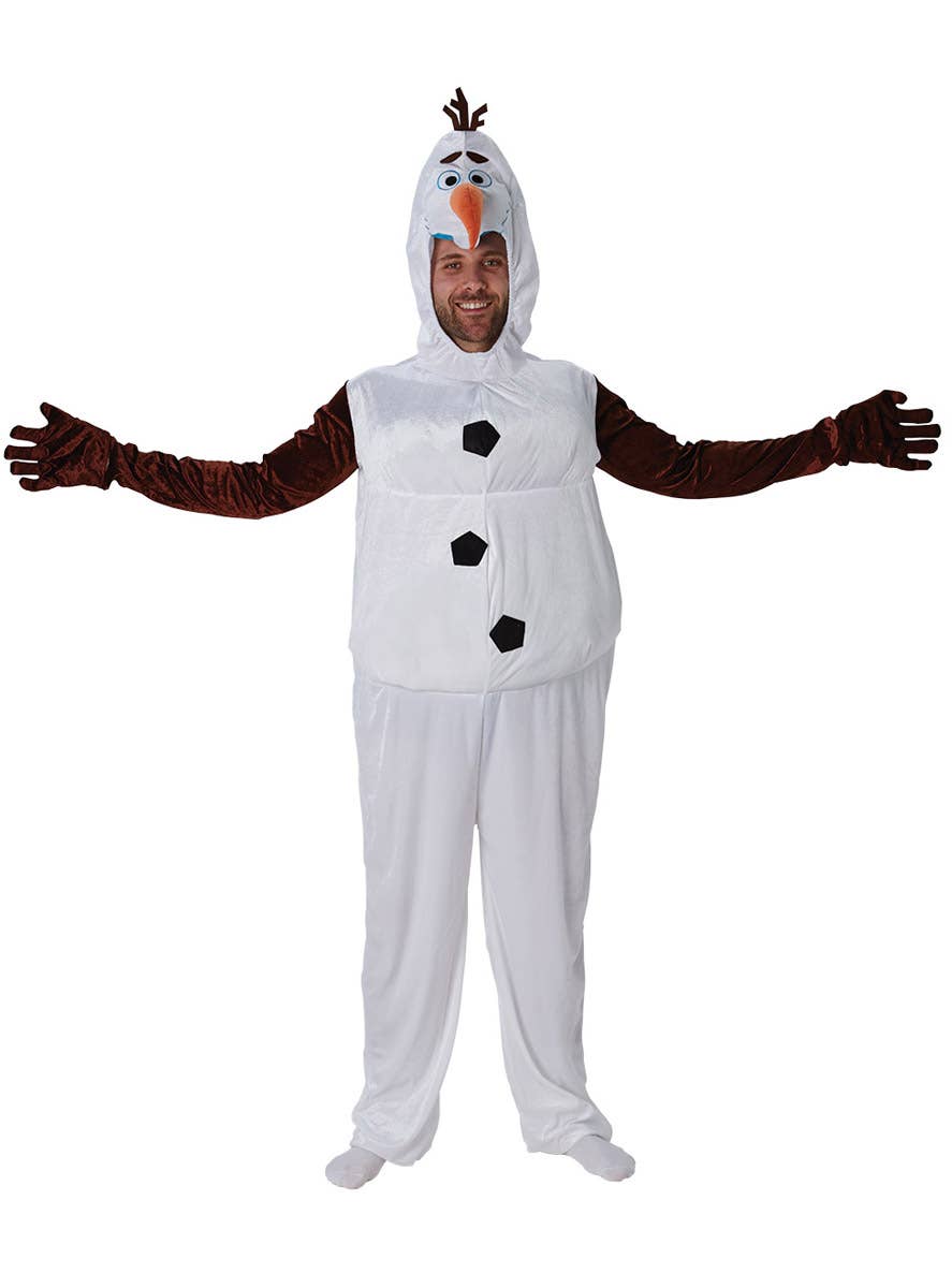 Image of Frozen Adults Olaf Snowman Fancy Dress Costume - Alternate View